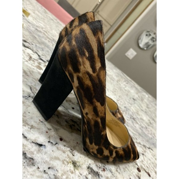Vince Camuto Candera Leopard Block Heel Pumps 6 - Picture 9 of 10